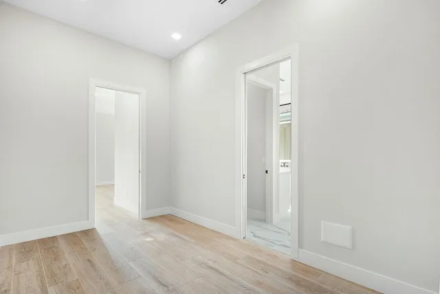 a view of a backyard with a lake view