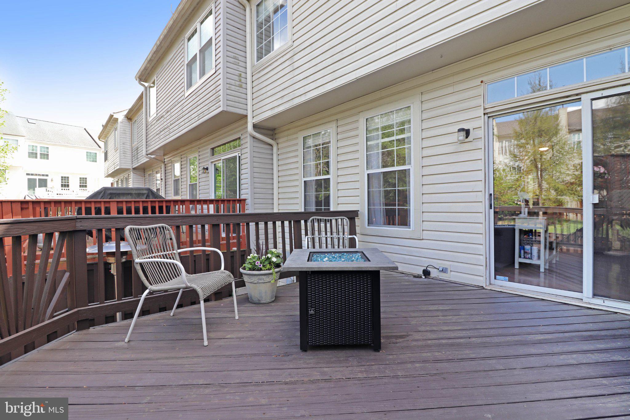 47640 Comer Square Sterling, VA 20165 - Photo 43 of 58 a view of a deck with table and chairs with wooden floor and fence
