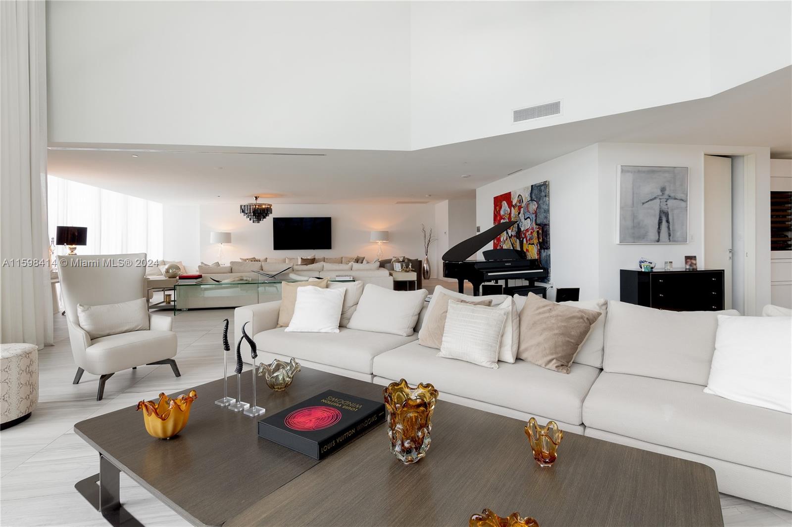 1000 Biscayne Boulevard, Unit TH1002 Miami, FL 33132 - Photo 5 of 27 a living room with furniture and a flat screen tv