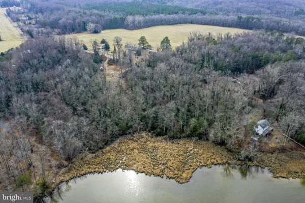 a view of a lake with a mountain in the background