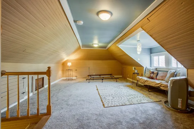 a view of a porch with furniture
