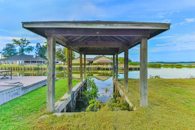 a view of a wooden deck
