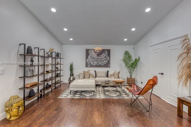 a living room with furniture