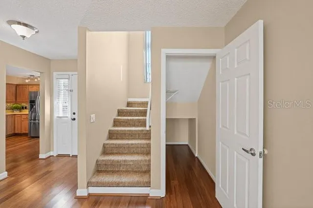 a view of entryway with stairs