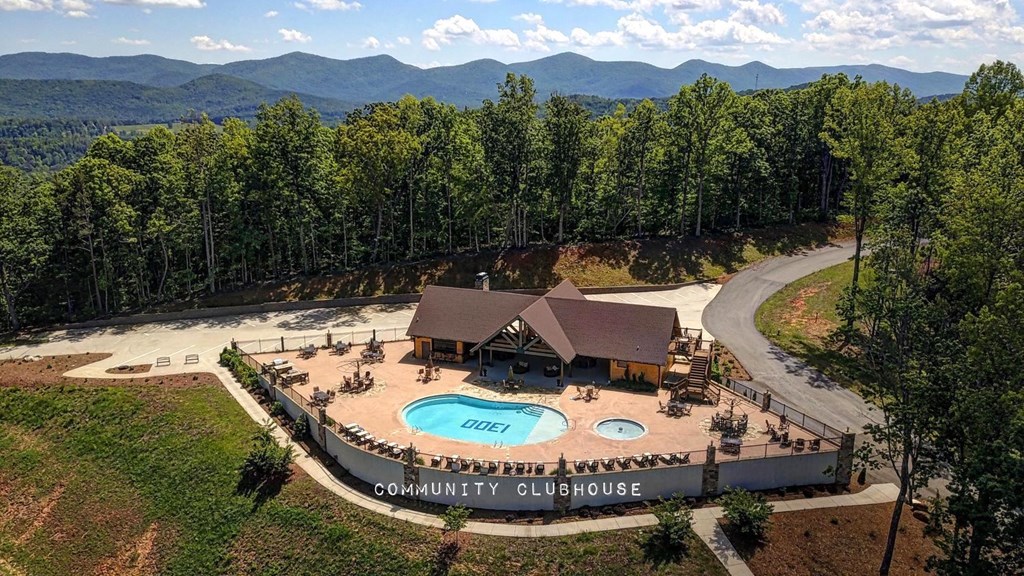 161 Loop Lane Blairsville, GA 30512 - Photo 60 of 67 an aerial view of a house with swimming pool and mountain view