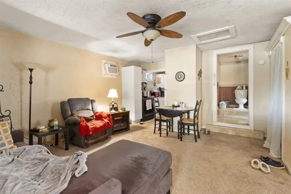 a living room with furniture