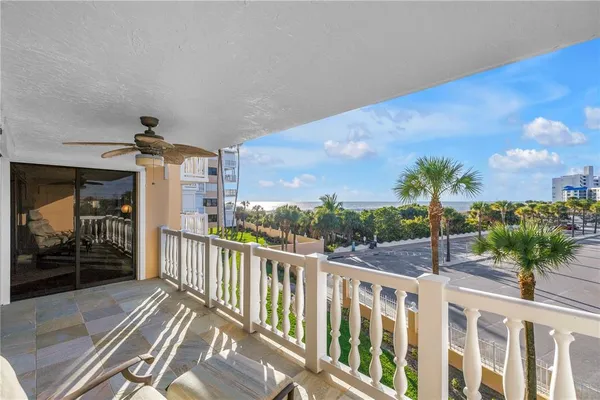 a view of a balcony