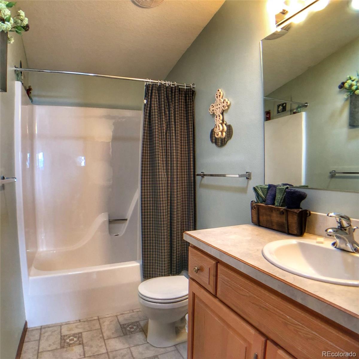 1600 Commanche Road Westcliffe, CO 81252 - Photo 15 of 31 a bathroom with a sink a toilet and shower
