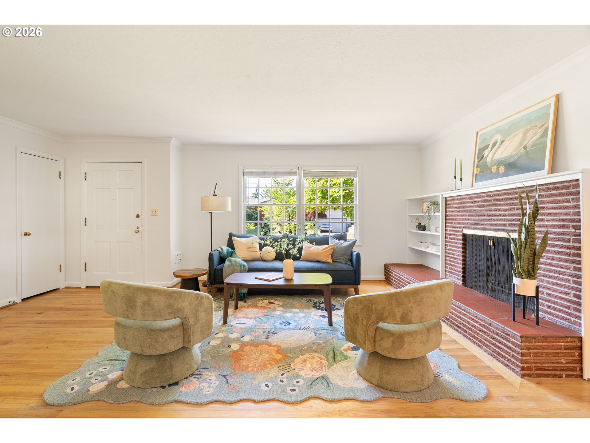 7541 Northeast Alameda Street Portland, OR 97213 - Photo 4 of 35 a living room with furniture and a fireplace