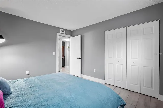 a view of room with hardwood floor