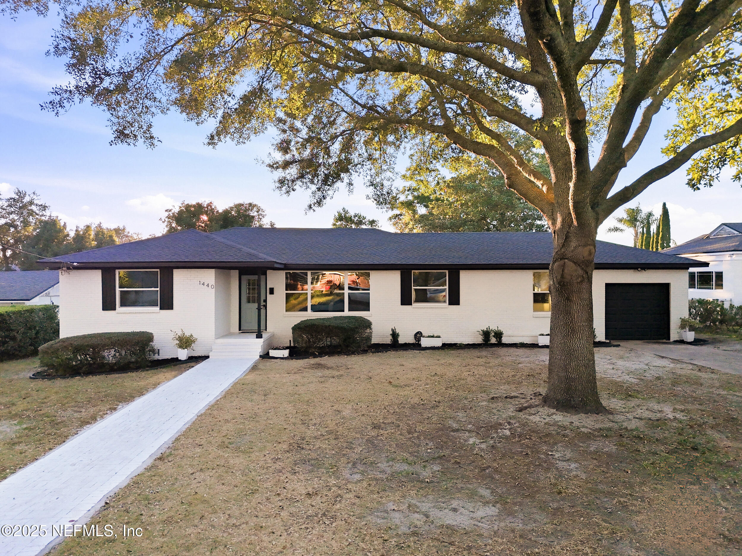 a house that has a tree in front of it