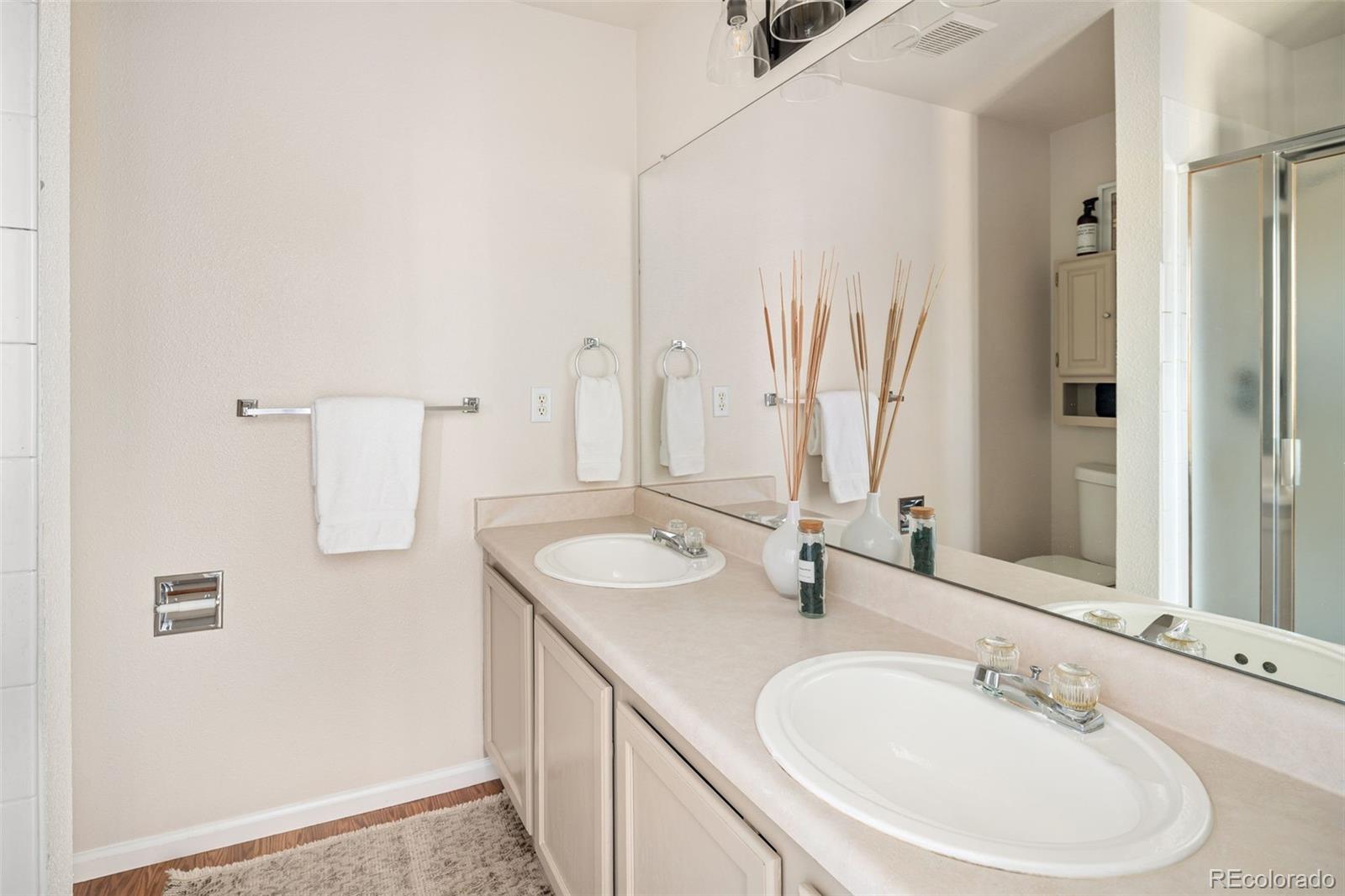 9741 Moss Rose Circle Highlands Ranch, CO 80129 - Photo 32 of 46 a bathroom with a sink and a mirror