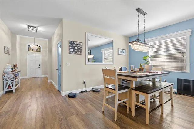 a workspace with wooden floor