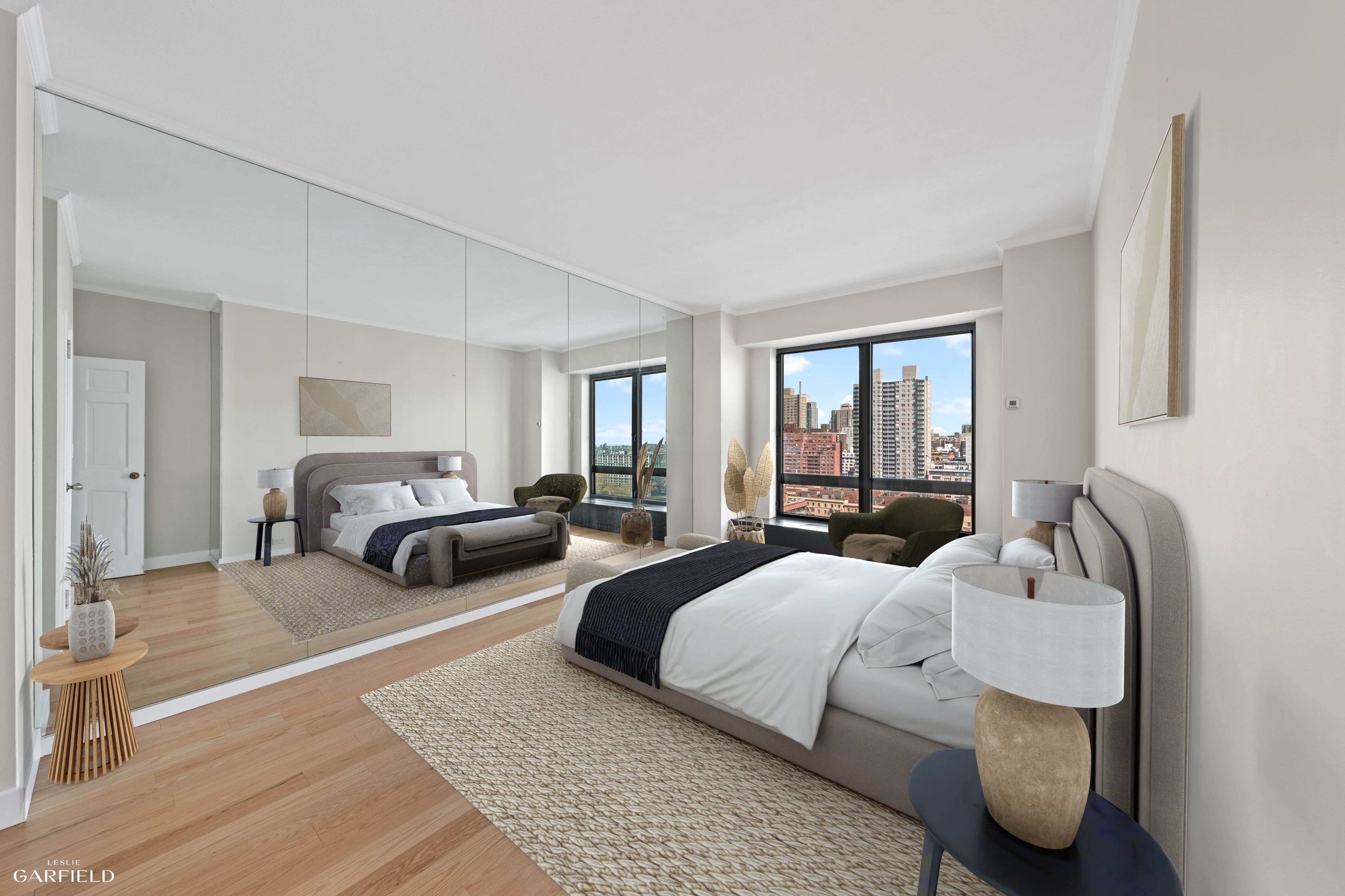 530 East 76th Street, Unit 18G Manhattan, NY 10021 - Photo 4 of 16 a bed room with two bed and a couch