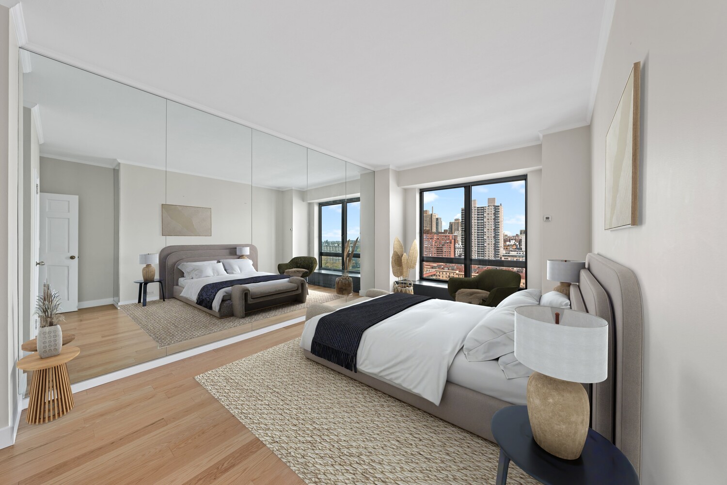 530 East 76th Street, Unit 18G Manhattan, NY 10021 - Photo 4 of 12 a bed room with two bed and a couch