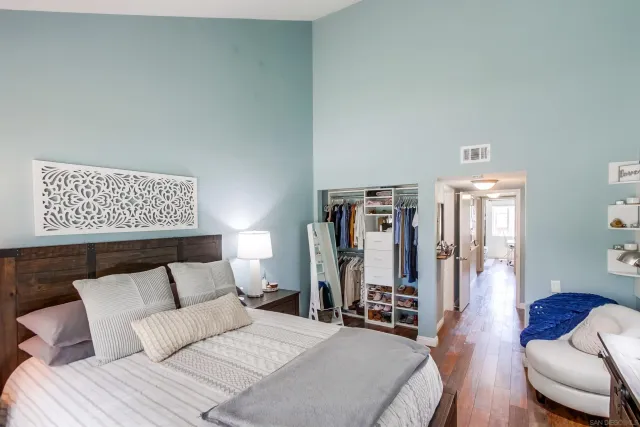 a bedroom with furniture and a couch