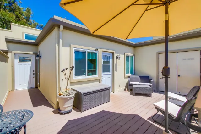 a house view with a seating space