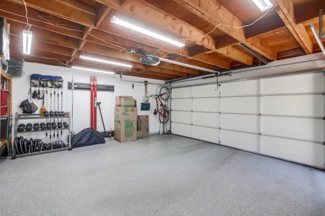 a view of a empty room with storage