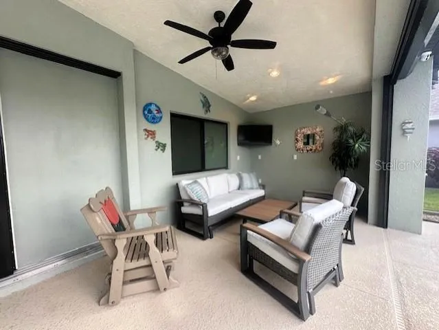 a view of swimming pool with a porch