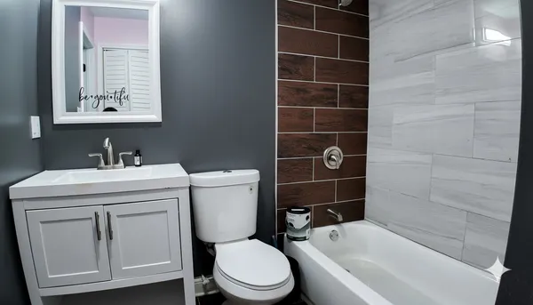 a living room with furniture