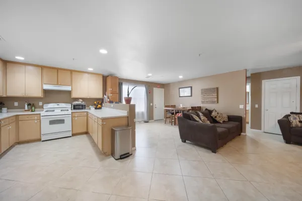 a living room with furniture and a couch