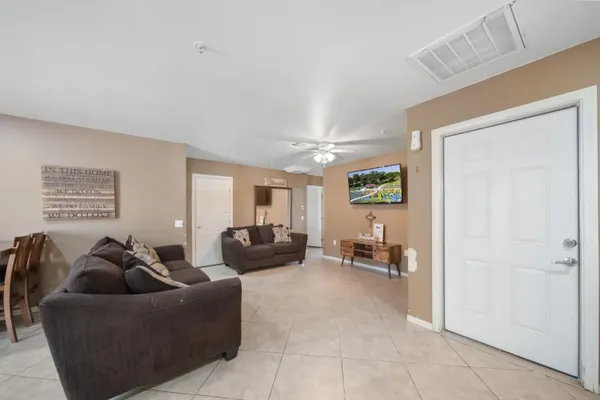 a living room with furniture