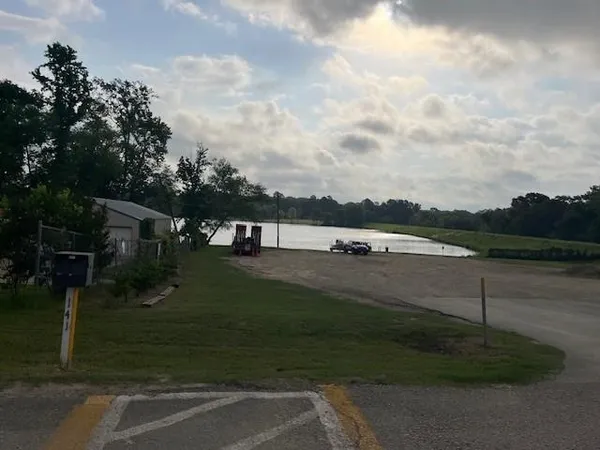 a view of a lake with outdoor space