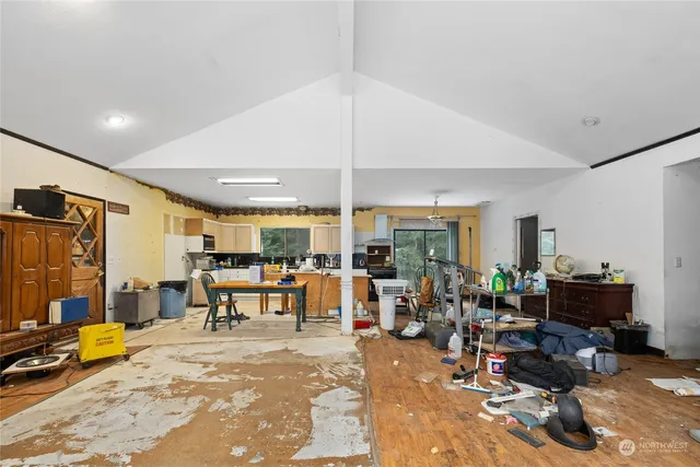 a living room filled with furniture