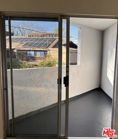 a view of a glass door with a glass door