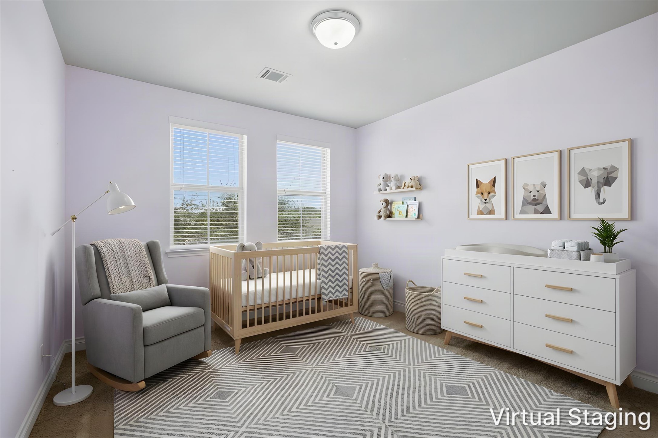 3101 Rabbit Creek Drive Georgetown, TX 78626 - Photo 24 of 38 A well-lit bedroom features dual windows, a soft rug, and recessed lighting.