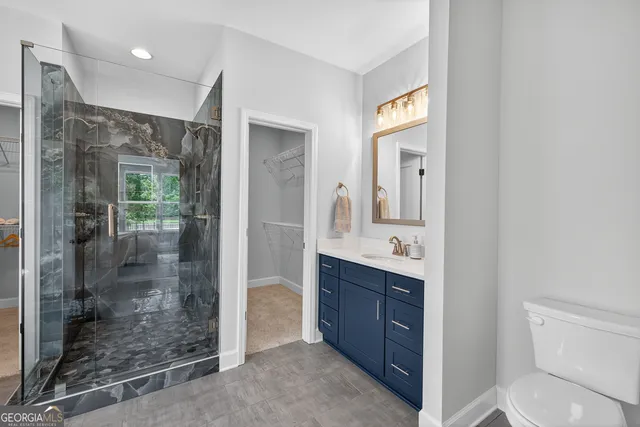 a bathroom with a shower