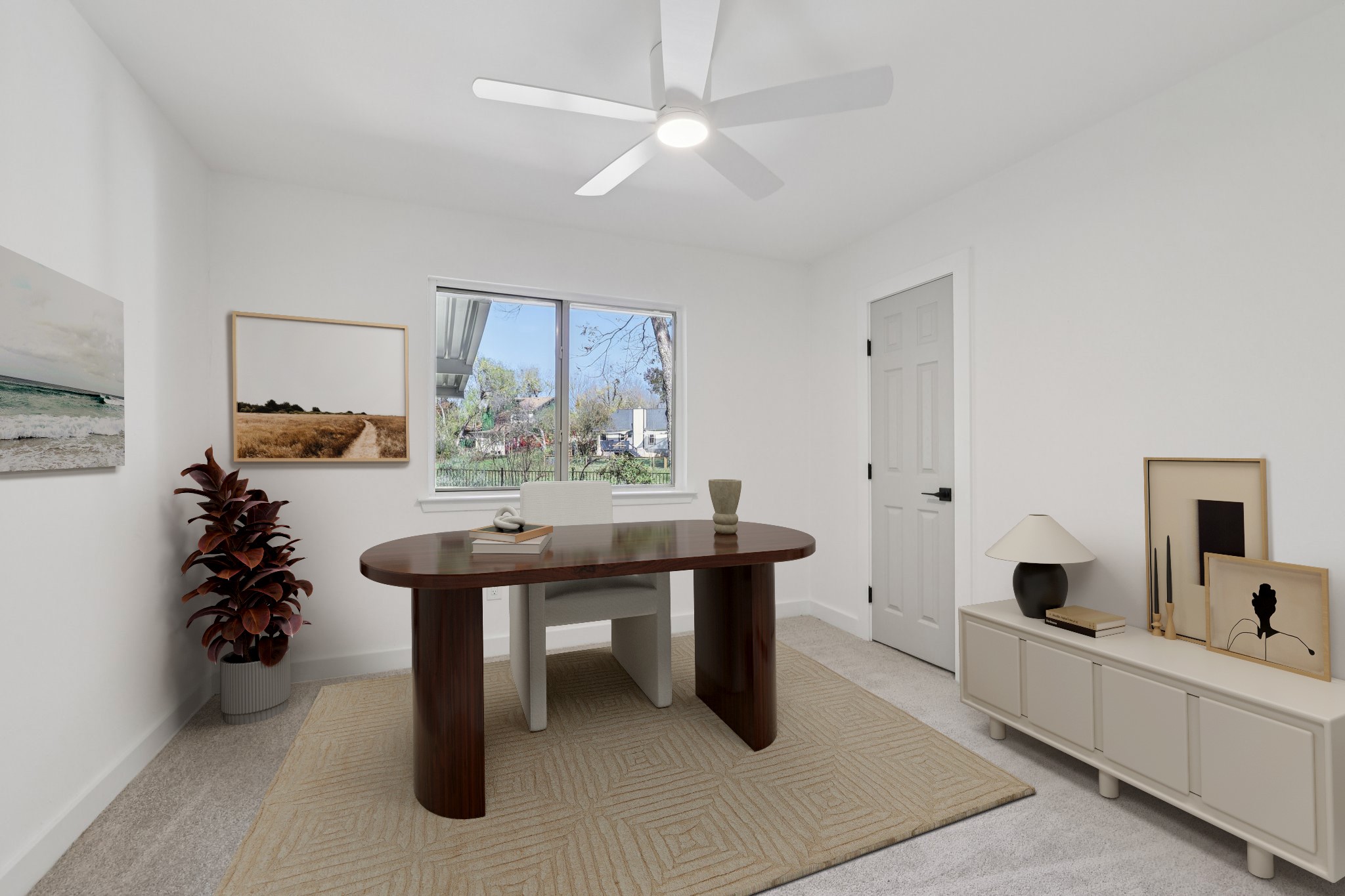 8214 Kearsarge Drive Austin, TX 78745 - Photo 4 of 40 Home office with baseboards and ceiling fan