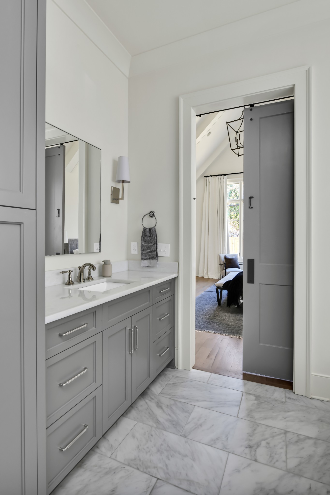 211B Page Road Nashville, TN 37205 - Photo 26 of 43 a spacious bathroom with a double vanity sink and a mirror
