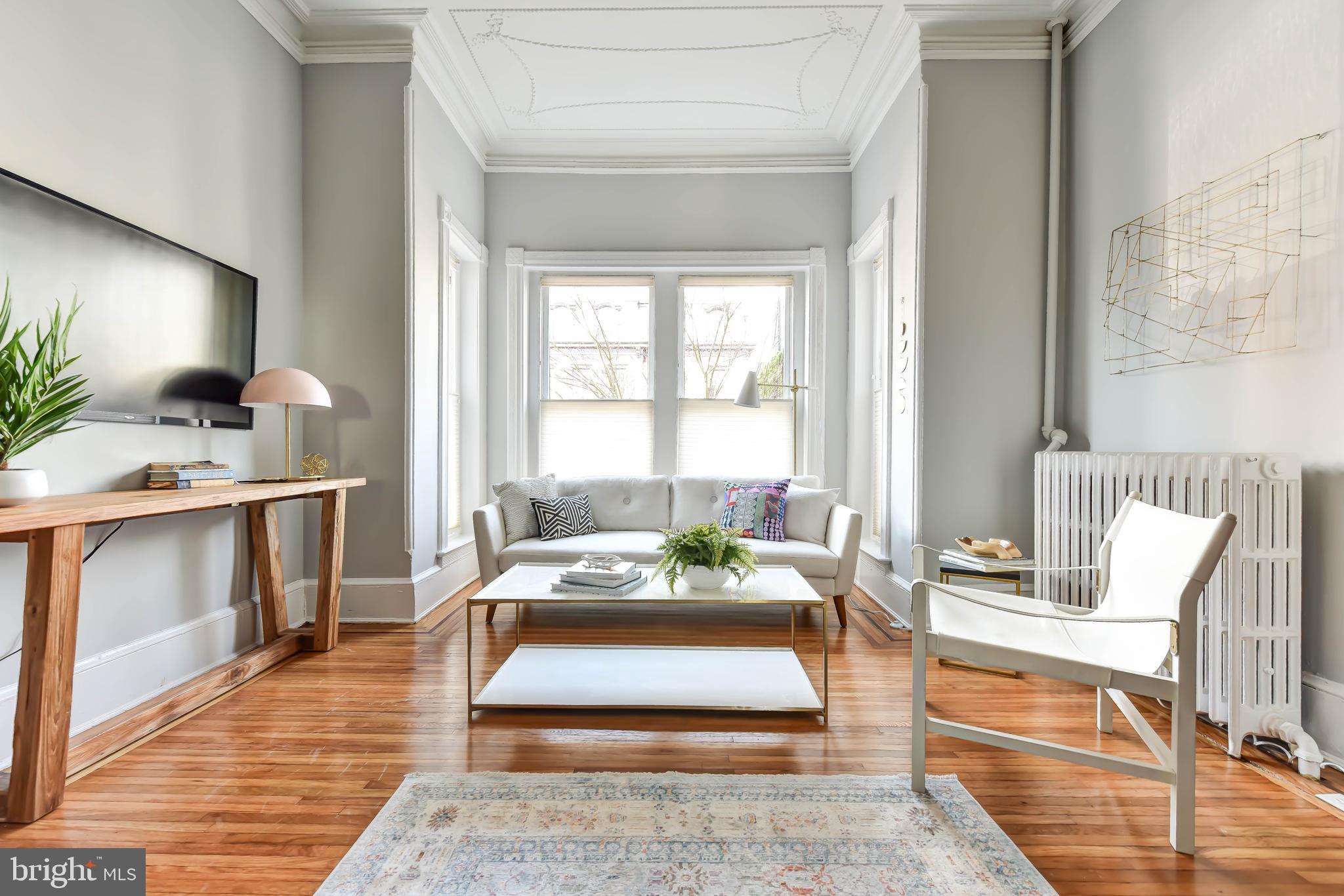 321 A Street Northeast Washington, DC 20002 - Photo 11 of 40 Beautiful wood floors & ornate plaster ceilings