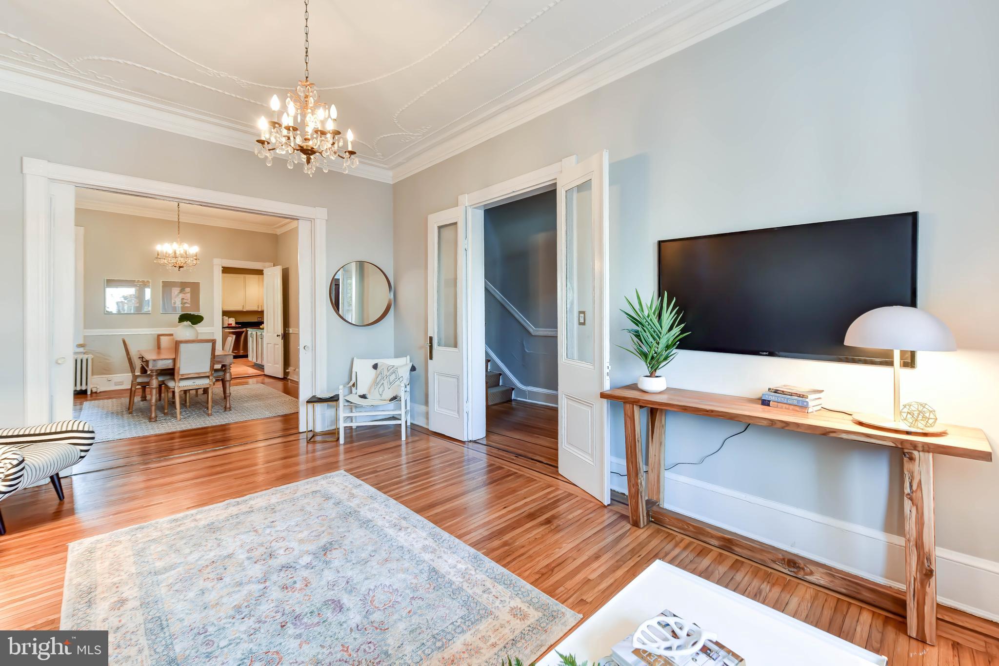 321 A Street Northeast Washington, DC 20002 - Photo 9 of 40 Living room showing glass doors to hall