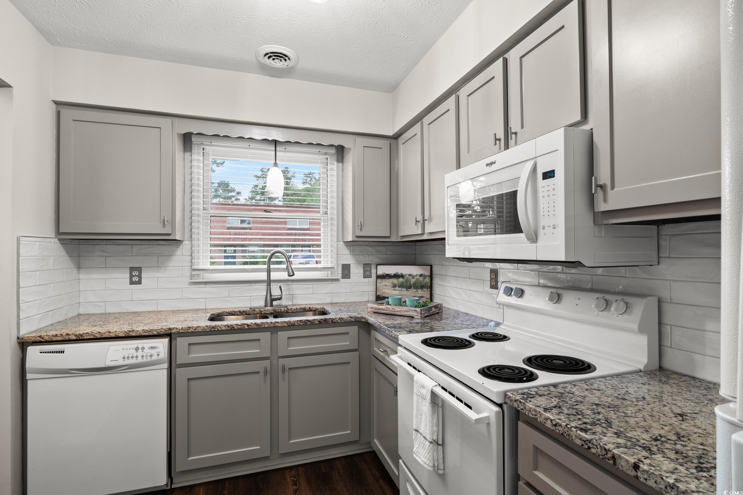 1025 Carolina Road, Unit S2 Conway, SC 29526 - Photo 4 of 27 Kitchen featuring tasteful backsplash, dark hardwo