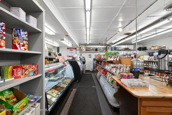 a view of a garage with stuff