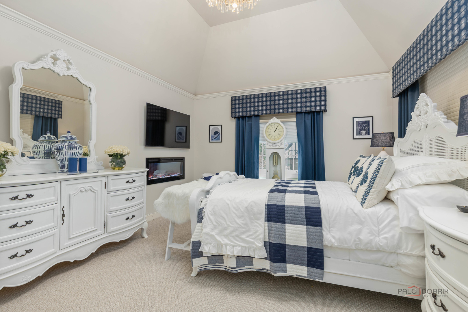 406 Kenmare Drive Burr Ridge, IL 60527 - Photo 16 of 27 a bedroom with a bed and a flat tv screen on dresser