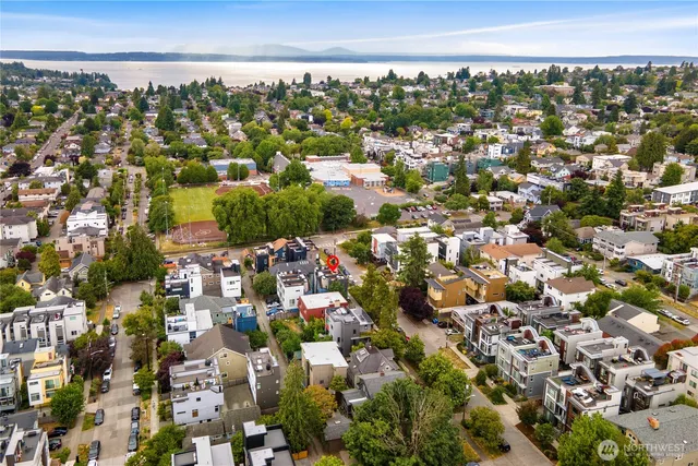 an aerial view of a city