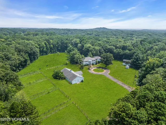 a view of a garden with lawn chairs