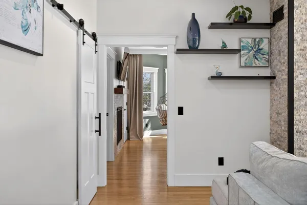 a view of small space with a window