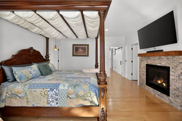 a bathroom with a bathtub and a sink