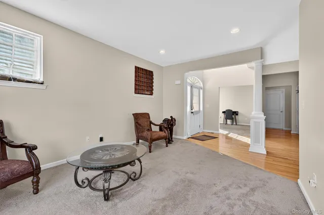 a living room with furniture