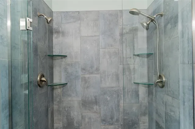 a bathroom with a shower