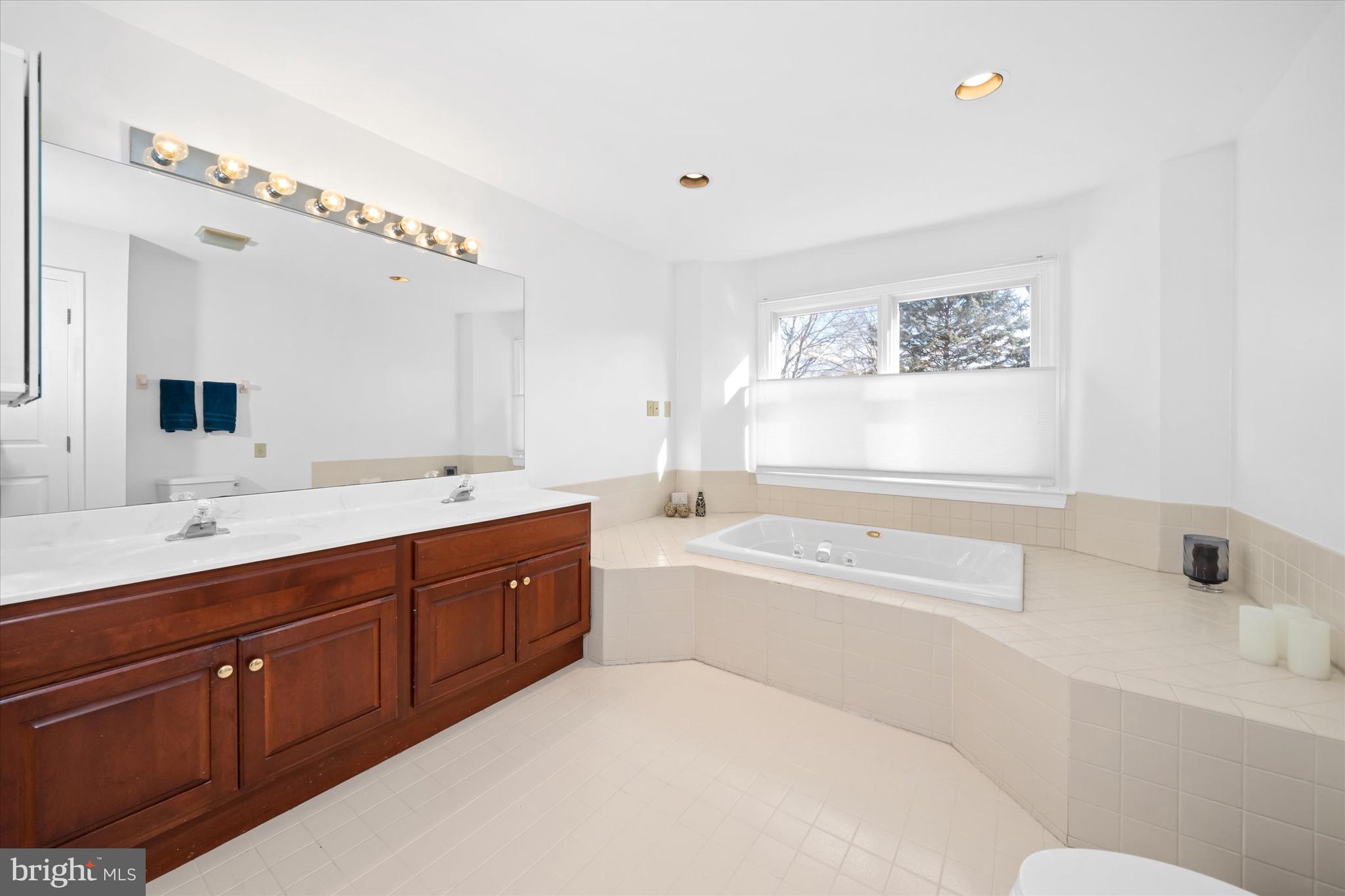 716 Regency Hill Road Hockessin, DE 19707 - Photo 43 of 73 a spacious bathroom with a tub sink double vanity and mirror