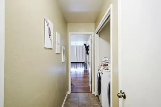 a view of hallway with stairs