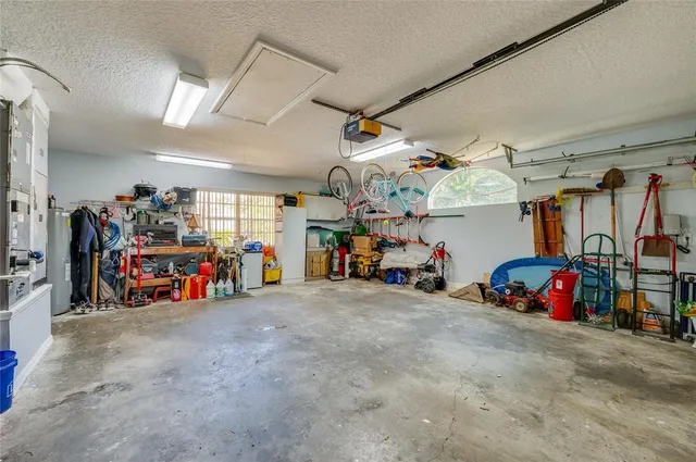 a view of a garage with a bike and garage