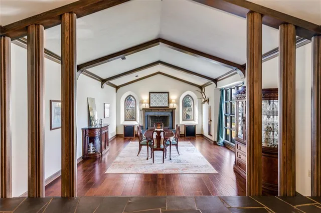 a view of living room filled with furniture and furniture