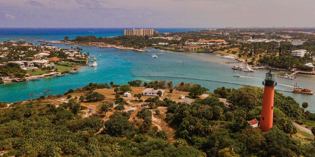 72 Waterway Road Jupiter, FL 33469 - Photo 57 of 57 an aerial view of ocean and residential houses with outdoor space