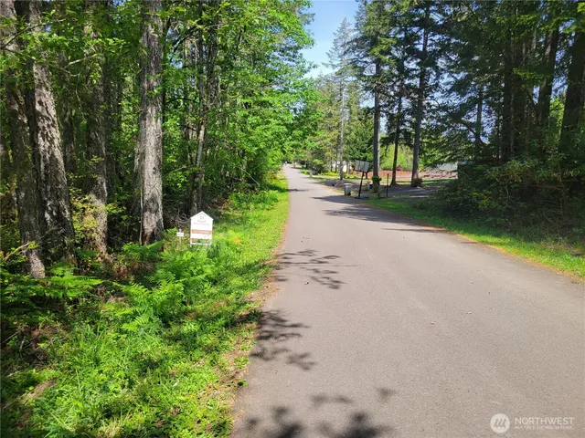 a view of a street with a trees
